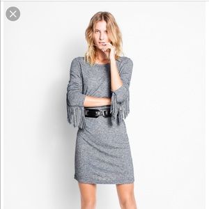 NWOT Zadig & Voltaire grey fringe dress size xs